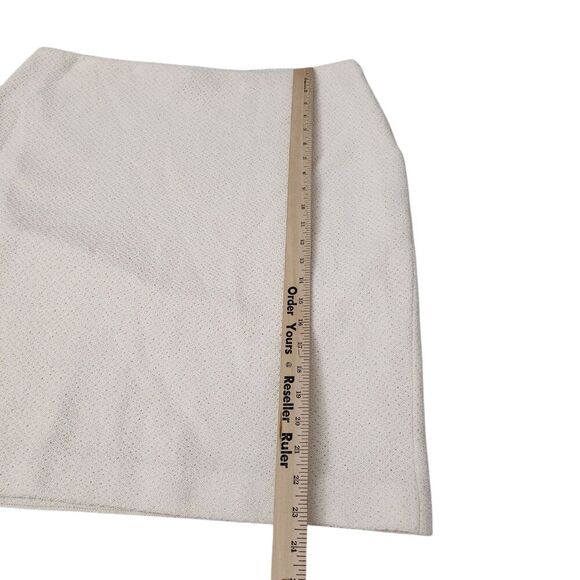 St.‎ John Pencil Skirt Womens 16 Ivory Wool Rayon Blend Silk Lined Mini Stretch - Picture 7 of 8